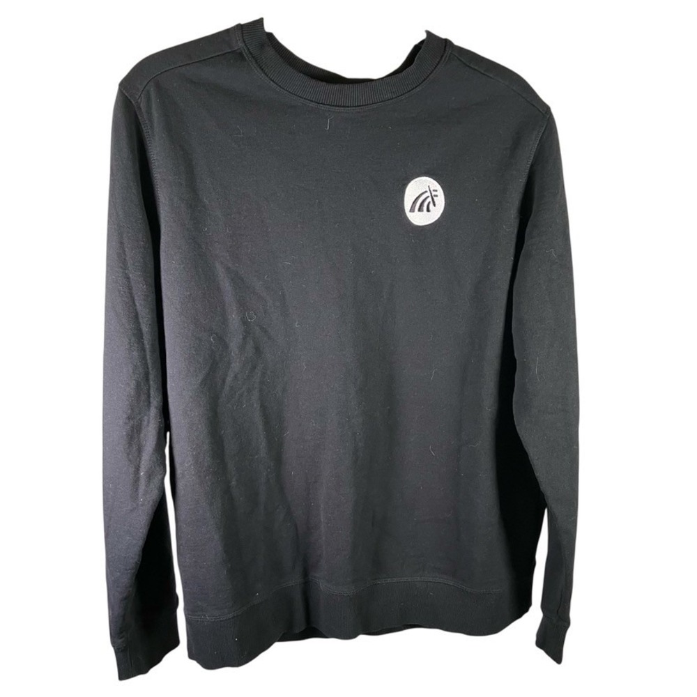 District Black Crewneck‎ Sweatshirt Recycled Fabric Women's Size L Pullover